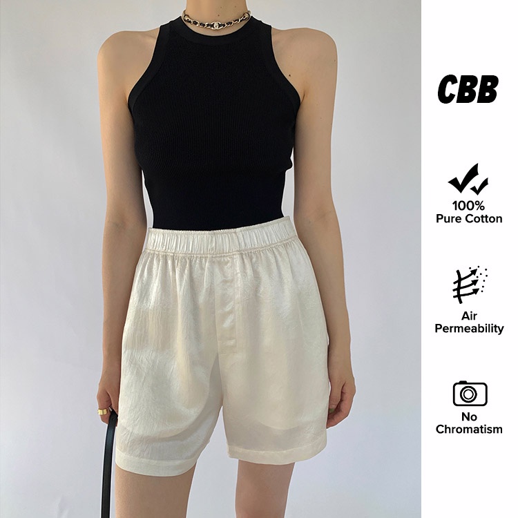 Porozi  Áo croptop dệt kim  sát nách cổ tròn phong cách Hàn Quốc cho nữ