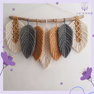 Mành Macrame lá decor treo tường phong cách boho trang trí homestay