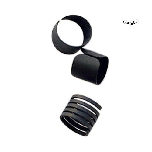 Bộ 3 Nhẫn Hợp Kim Màu Đen Kiểu Dáng Thời Trang