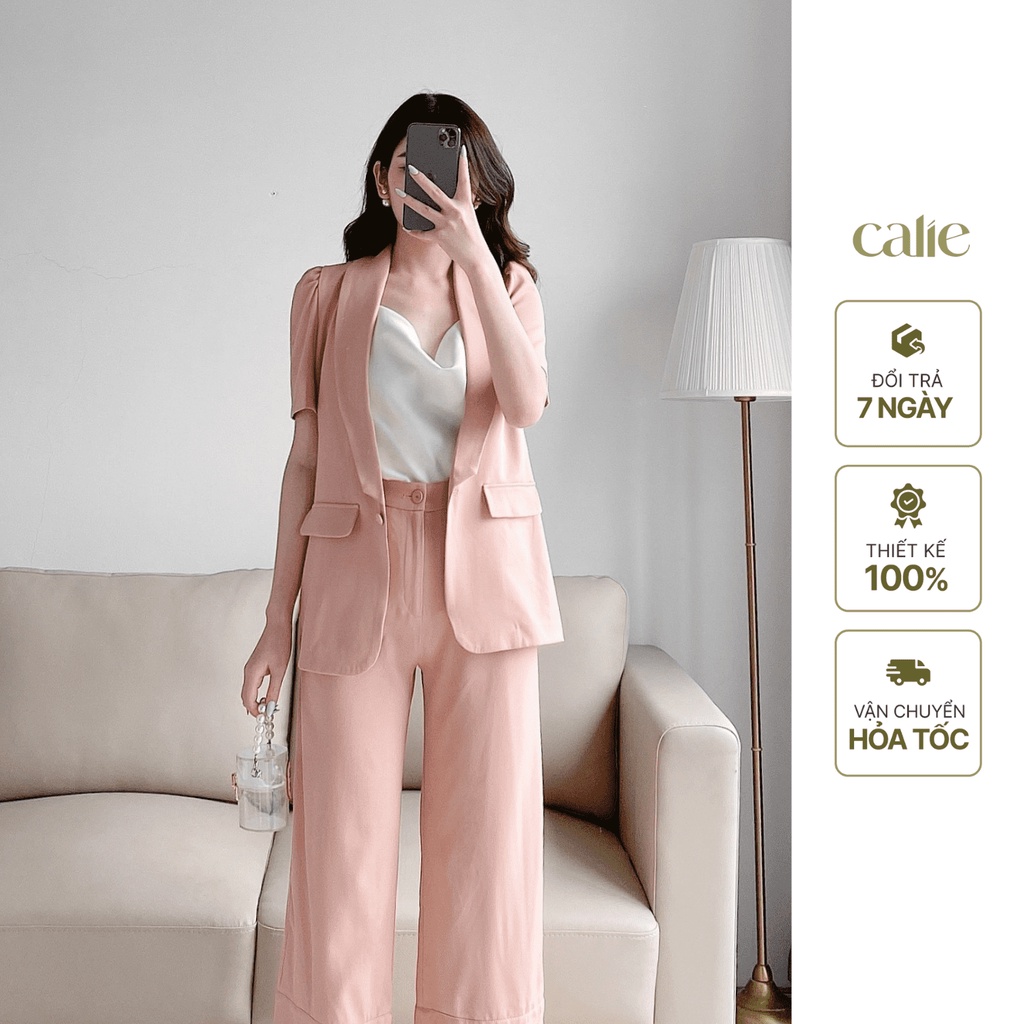 Áo blazer tay cộc bồng trẻ trung phong cách công sở Calie AB009