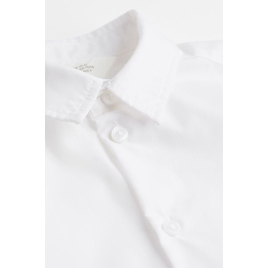 Áo sơ mi trắng cộc tay cho bé HM auth size 18m-10y