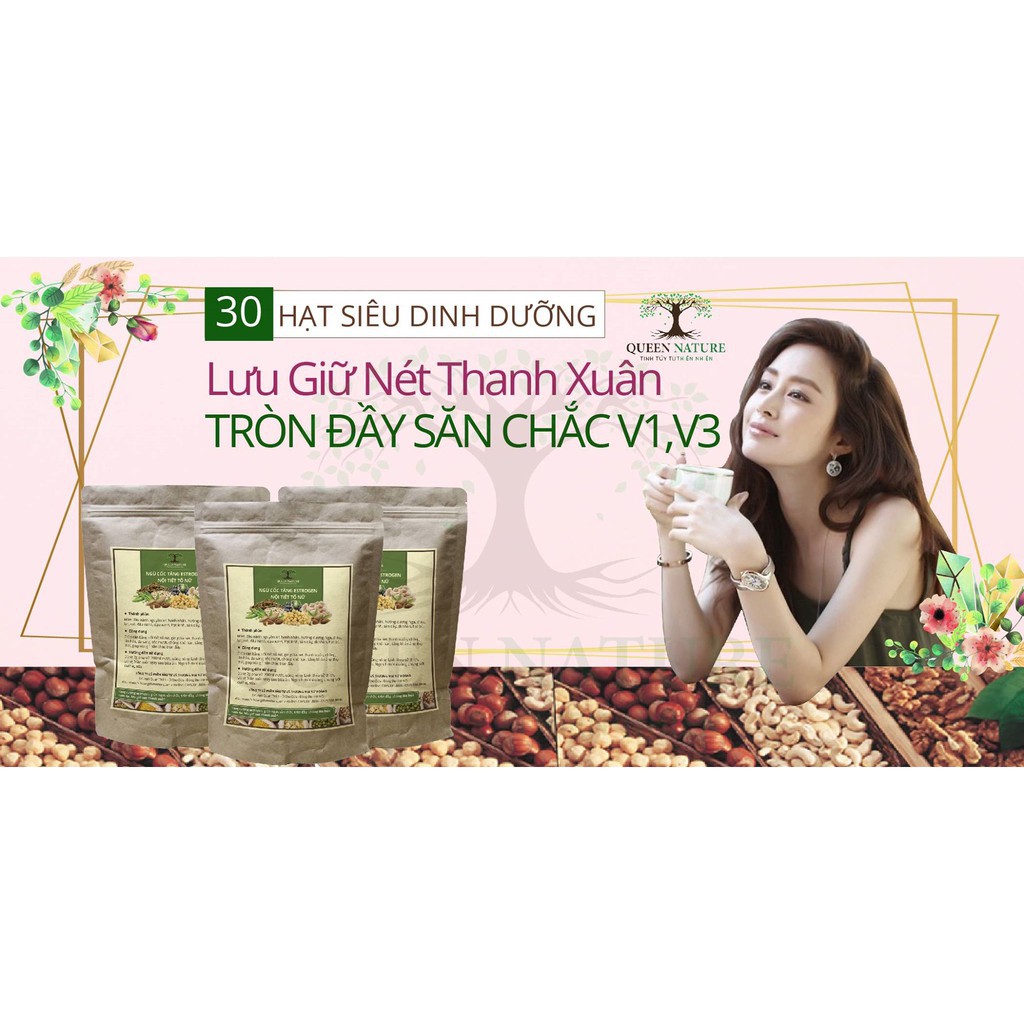 NGŨ CỐC TĂNG ESTROGEN NỘI TIẾT TỐ NỮ QUEEN NATURE 800GR