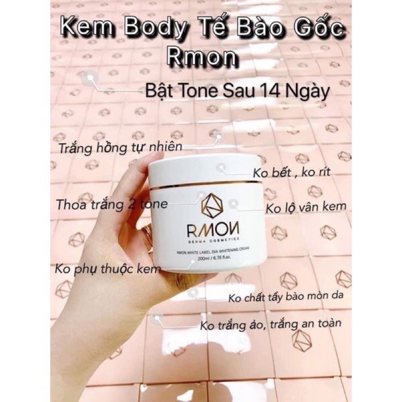 Kem Ủ  TRẮNG Body Tế Bào Gốc Rmon White Label Dia Whitening Cream 200ml của Hàn Quốc