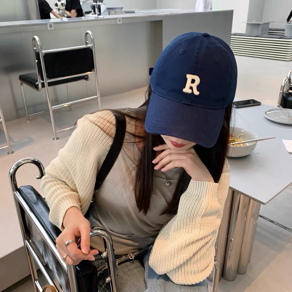 Mũ lưỡi trai MG STUDIO thêu chữ R thời trang