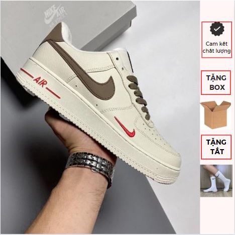 Giày_nike air force 1 Vệt Nâu, giày af1 cổ thấp vệt nâu bản trung Nam Nữ ,Hàng cao cấp Full Box + Bill