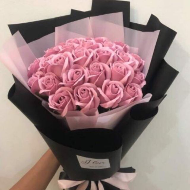 Hoa hồng sáp bó 15 bông cực sang( tặng túi đựng hoa từ 1/4- 1/6)