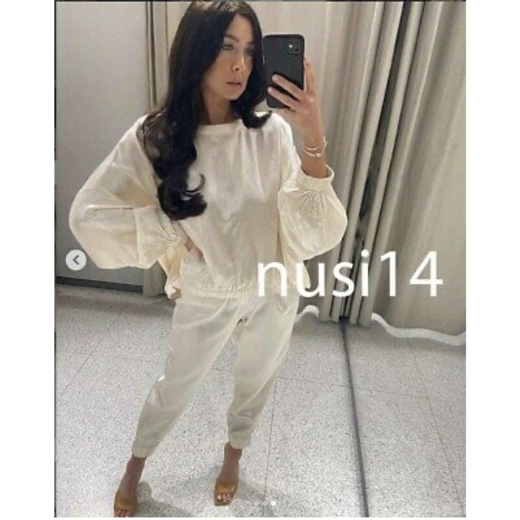 Quần jogger Zara HIGHT-WAIST SATIN JOGGERS PANT dư xịn
