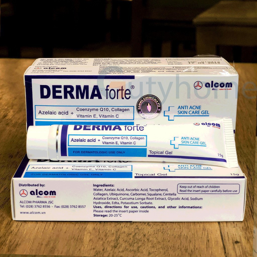 Kem bôi mụn thâm Derma Forte Gel 15g - Gel Giảm Mụn Trứng Cá, Ngừa Thâm, Mờ Sẹo, Dưỡng trắng Da - Guty | BigBuy360 - bigbuy360.vn