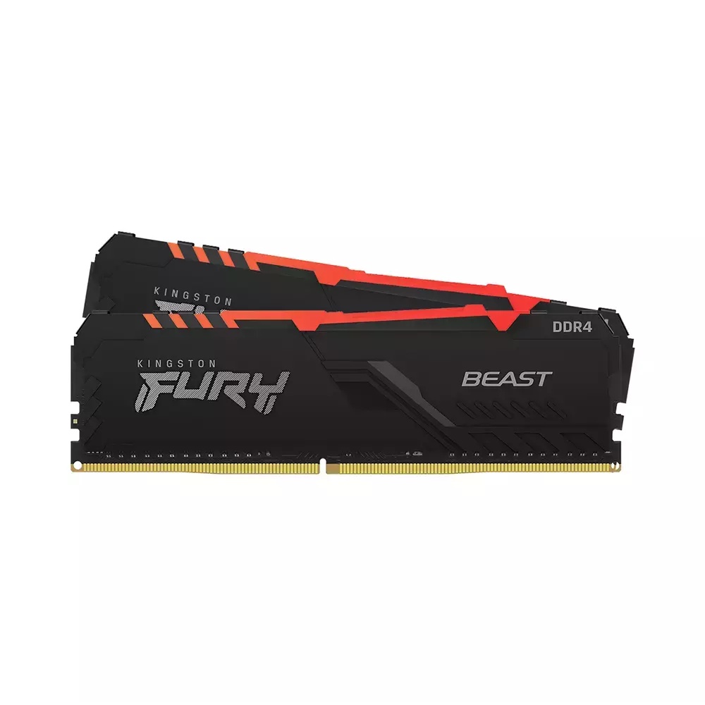 Ram PC Kingston Fury Beast RGB 16GB 3200MHz DDR4 (2x8GB) KF432C16BBAK2/16