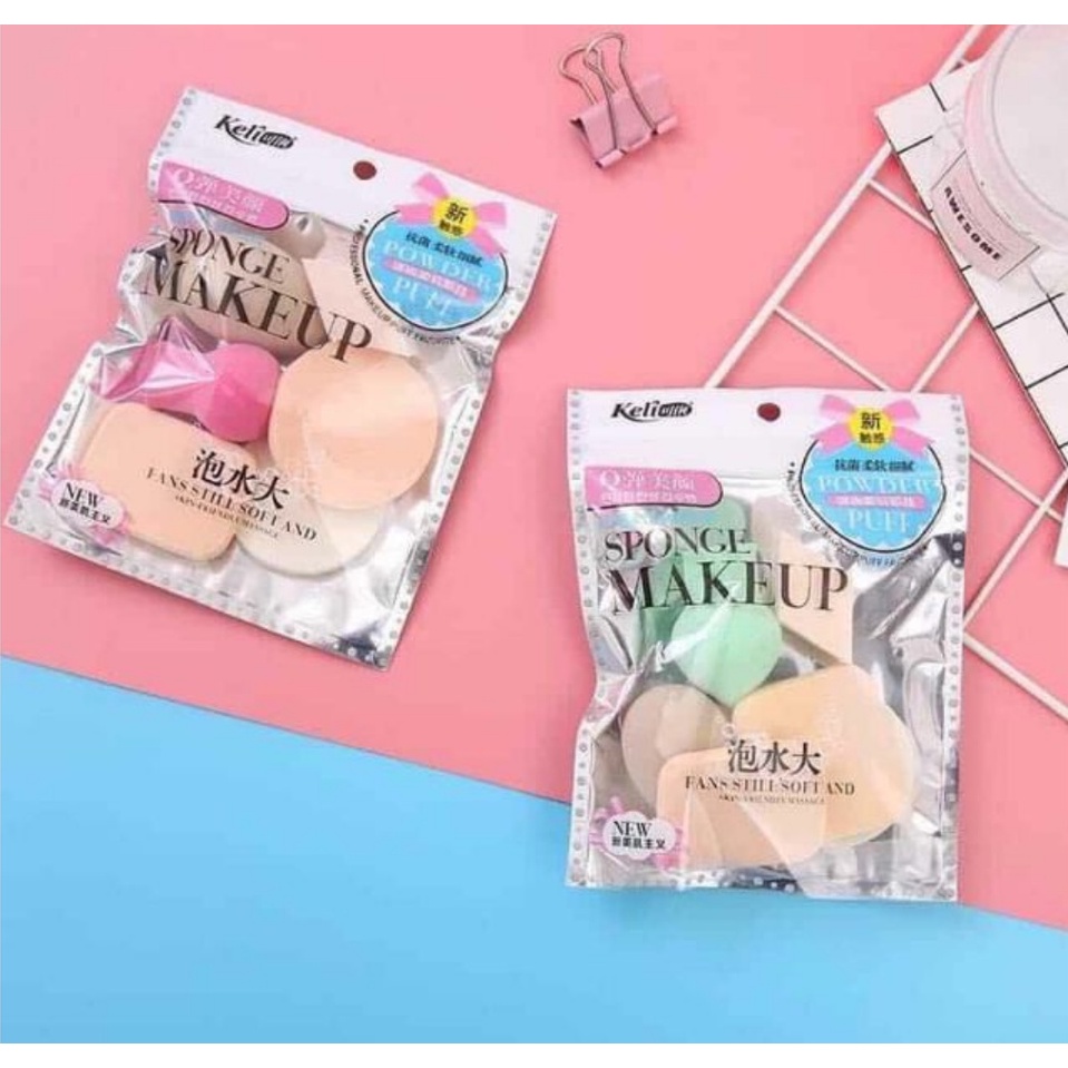 Bộ 6 Bông Mút Trang Điểm Keli Sponge Makeup