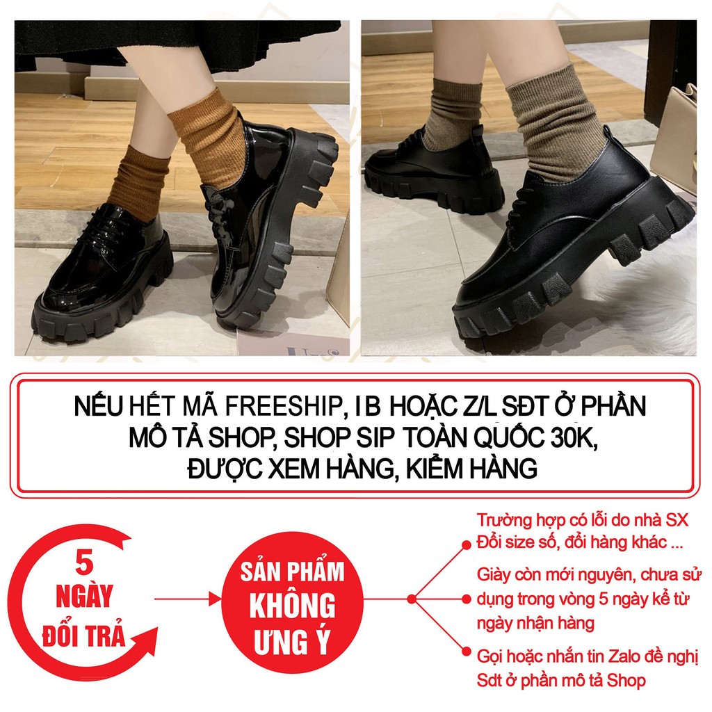 Giày Oxford nữ giày ulzzang đế cao mũi tròn mới 2021 (OX-10) | BigBuy360 - bigbuy360.vn