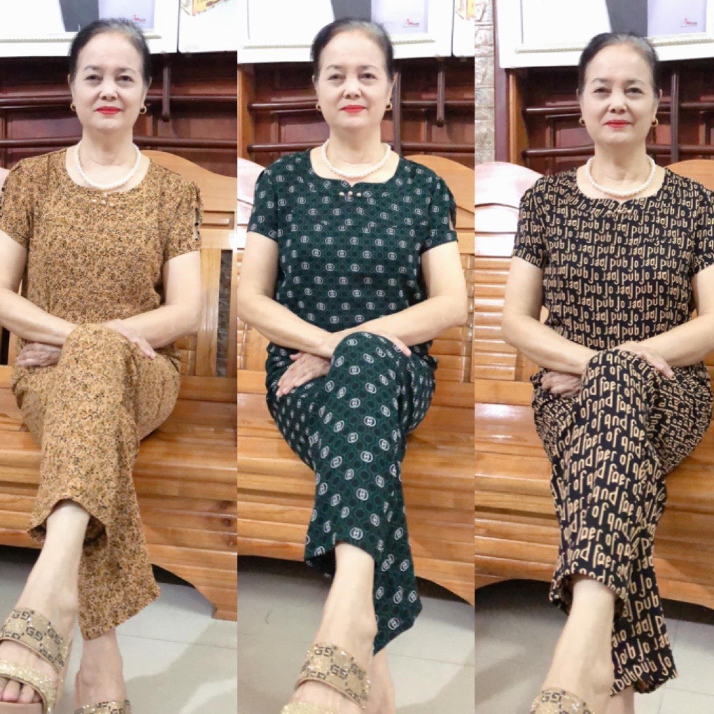 Bộ Đồ Trung Niên - Bộ chất cát hàn quần Dài Tay Cộc may Kỹ