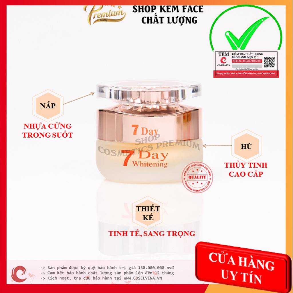 Kem dưỡng trắng ban ngày 7 Day whitening 35gr loại bỏ nám, tàn nhang, đồi mồi