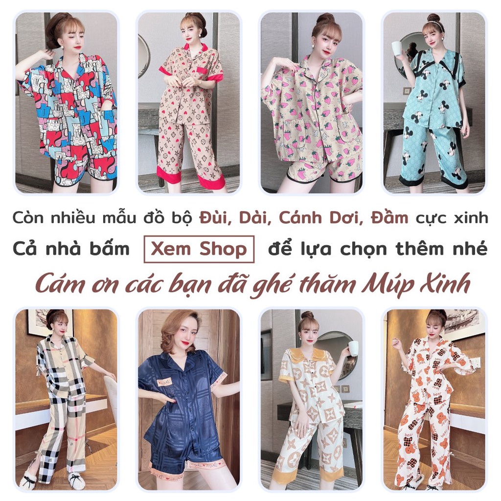 Đồ Bộ Dài Cánh Dơi Lụa Nhật Cao Cấp Mặc Nhà Cho Nàng Múp