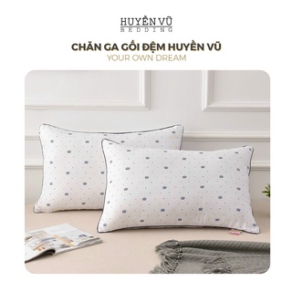 Ruột gối Hilton 48x74 1 đôi nhẹ êm, THẤP, ruột gối nằm cao cấp ép hơi bông gòn 100% - CHĂN GA GỐI ĐỆM HUYỀN VŨ BEDDING