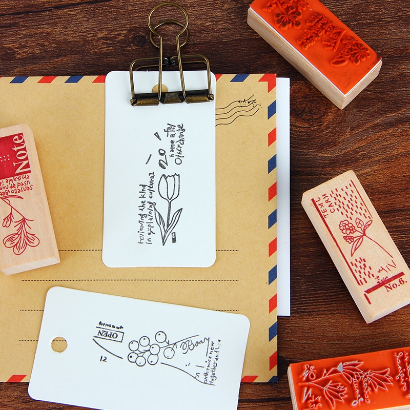 Dấu gỗ phong cách vintage HD11 - K85, retro trang trí sổ Bullet journal, thiệp chúc mừng, sổ tay, trang trí vở viết..