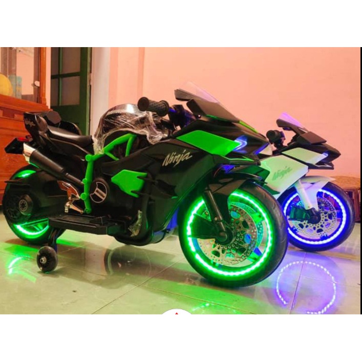 Xe Máy Điện Trẻ Em NINJA H2R Bánh Phát Sáng Điều Khiển Dễ Dàng