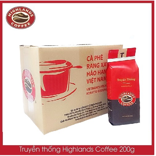 [SenXanh Emart] Combo 3 gói Cà phê Rang xay Truyền thống Highlands Coffee 200g