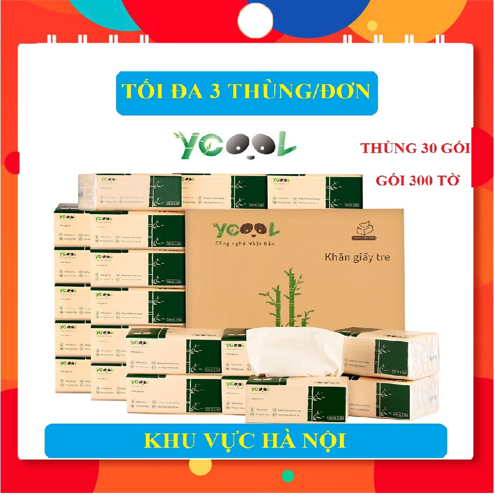 THÙNG 30 GÓI GIẤY ĂN GẤU TRÚC BAMBOO/THÙNG 30 GÓI GIẤY ĂN GẤU TRÚC YCOOL