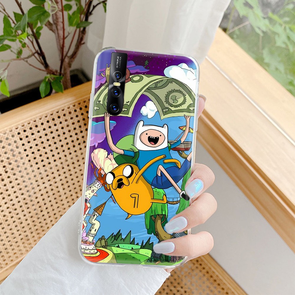 Ốp điện thoại mềm trong suốt in hình Adventure Time cho iPhone 8 7 6 6S Plus 5 5S SE 5c