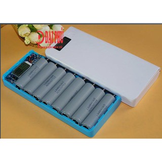 Vỏ sạc pin dự phòng 8cell có hiển thị + mạch sạc có lò xo