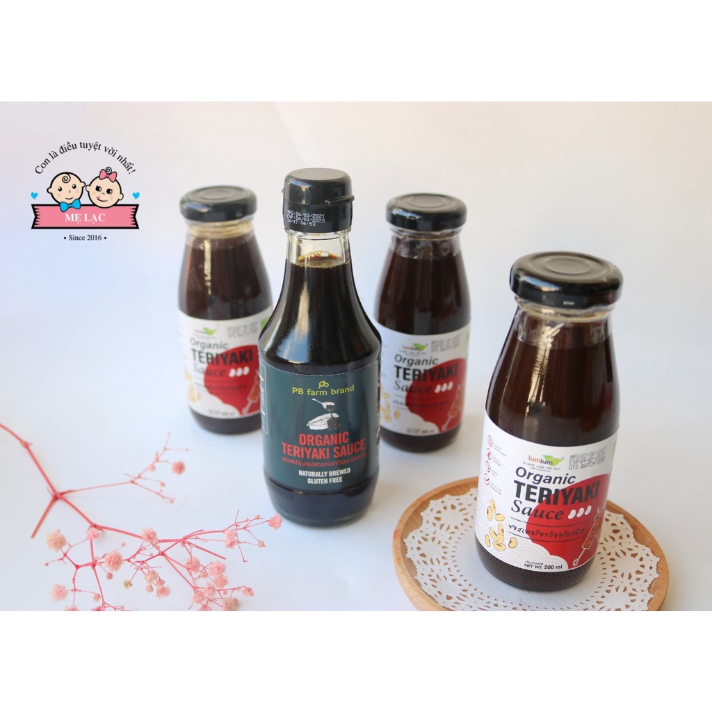 [PB FARM] Sốt Teriyaki hữu cơ siêu ngon dùng ướp đồ ăn cho bé ăn dặm từ 12 tháng tuổi, chai 200ml