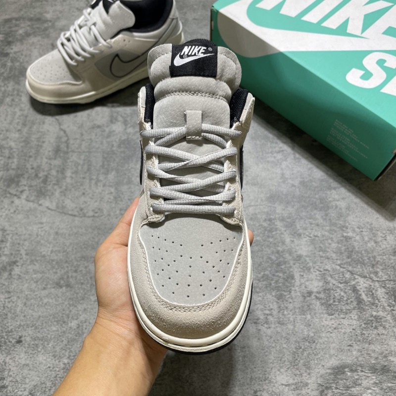 GIÀY SB DUNK GREY XÁM DA LỘN VIỀN ĐEN SC