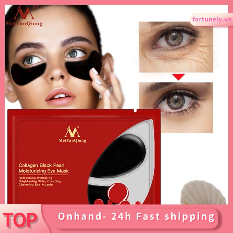 Hot Sale Black pearls Collagen Eye Mask Eye Patches Dark Circle Anti-Aging Wrinkle Firming Skin Care fortunely.vn