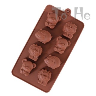 Khuôn silicon sư tử, hà mã, gấu 23*12*2.5cm