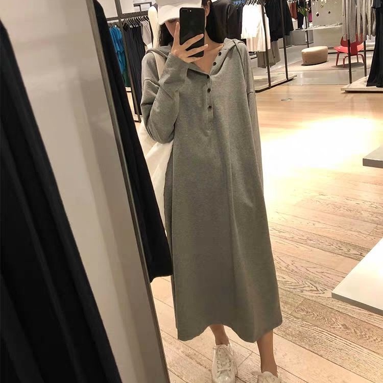 Đầm hoodie form rộng phong cách Hàn quốc