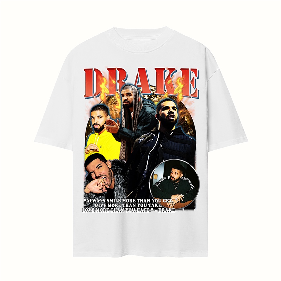 BLANK | Áo Thun DRAKE Tay Lỡ Unisex - Đen/Trắng Cổ Tròn