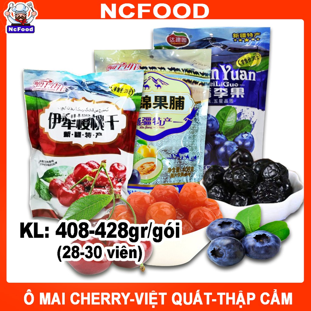 Ô Mai Nho/Táo Đen/Cherry/Việt Quất/Mận Đỏ/Mận Dẻo/ Ô Mai Thập Cẩm 408gr NCFOOD