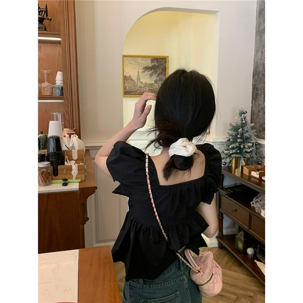 Áo Sơ Mi Ngắn Tay Trễ Vai Dáng Ôm Thời Trang 63063