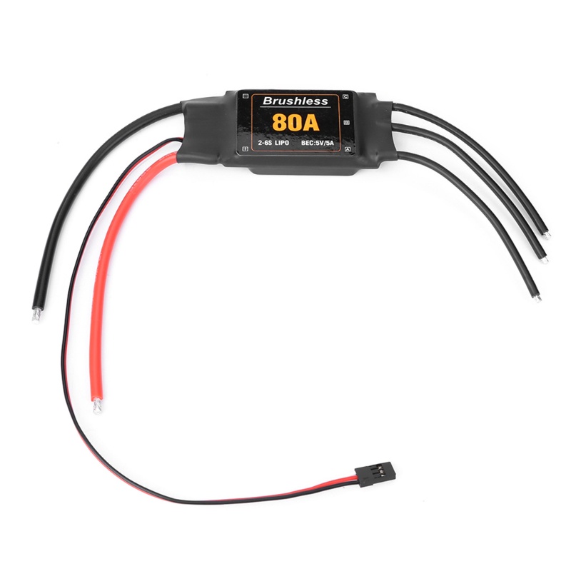 Bộ điều khiển tốc độ không chổi than QUU RC ESC 80A 2-6S với pin UBEC cho máy bay trực thăng