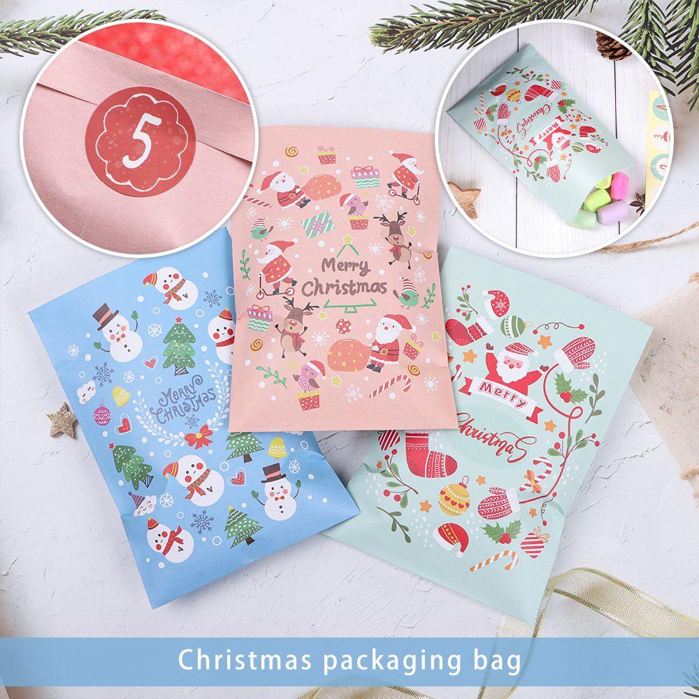 Bộ 24 Túi Giấy Đựng Quà Giáng Sinh Xinh Xắn