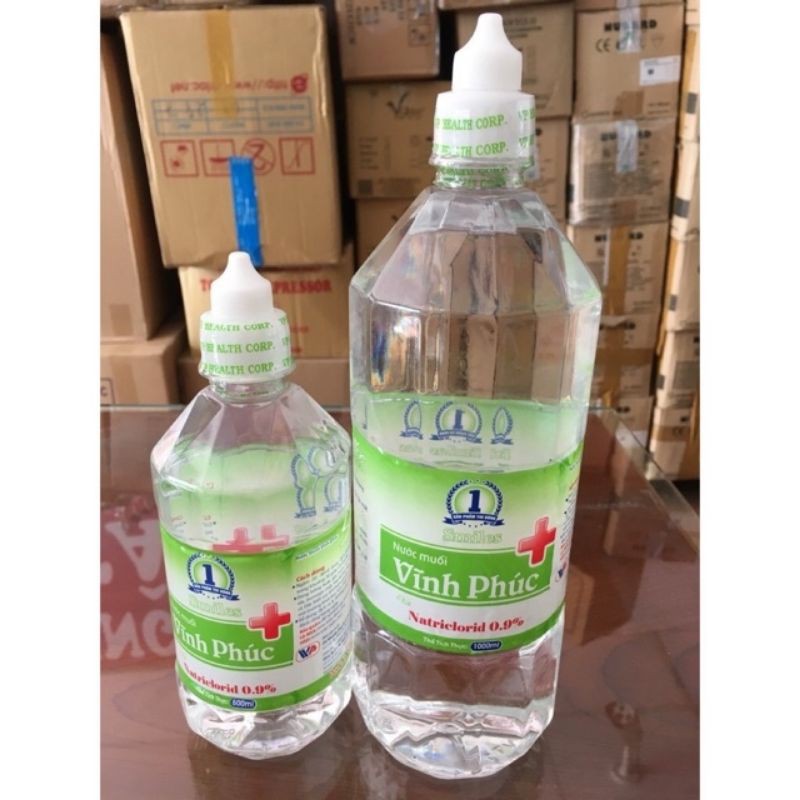 Nước muối sinh lý Vĩnh Phúc chai 1000ml/500ml