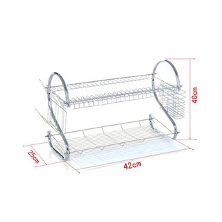 Kệ úp chén dĩa Inox 2 tầng cao cấp