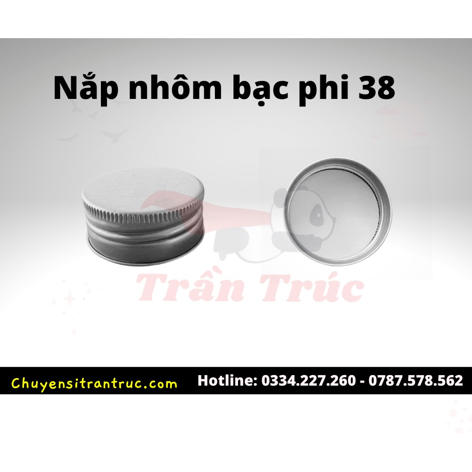 [HÀNG GIÁ TỐT] Combo 50 nắp nhôm bạc phi 38, nắp nhôm fi 38 dùng cho chai nhựa, ThủyTinh, chai cổ rộng
