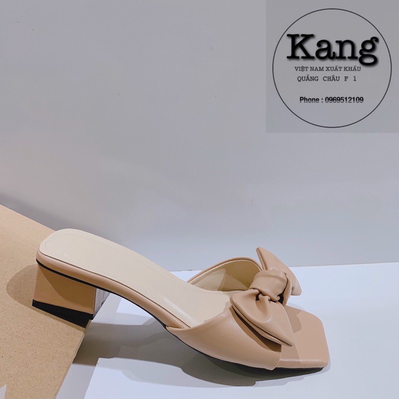 guốc nơ da mềm nude ( hàng sẵn)