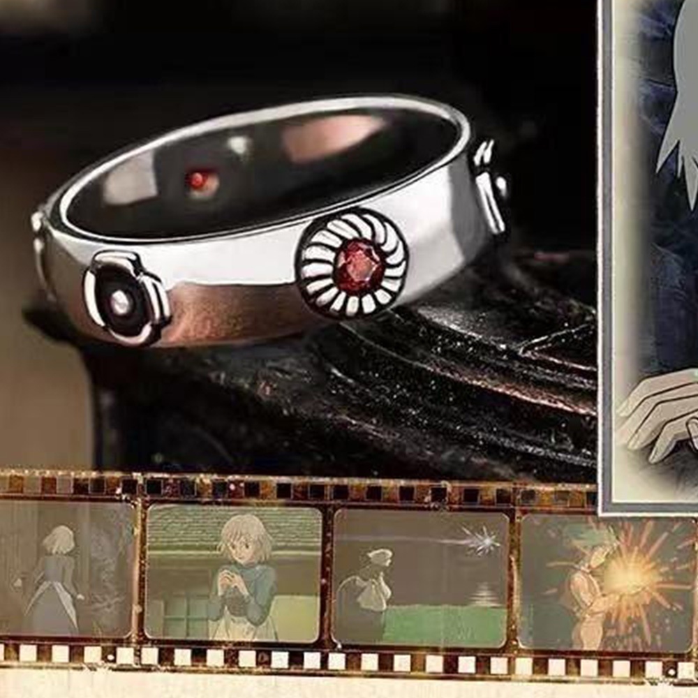 Nhẫn Hở Tùy Chỉnh In Hình Hoạt Hình Nhật Bản Howl's Castle Hayao Miyazaki Sophie Có Thể Điều Chỉnh Làm Quà Tặng Cho Nam Và Nữ