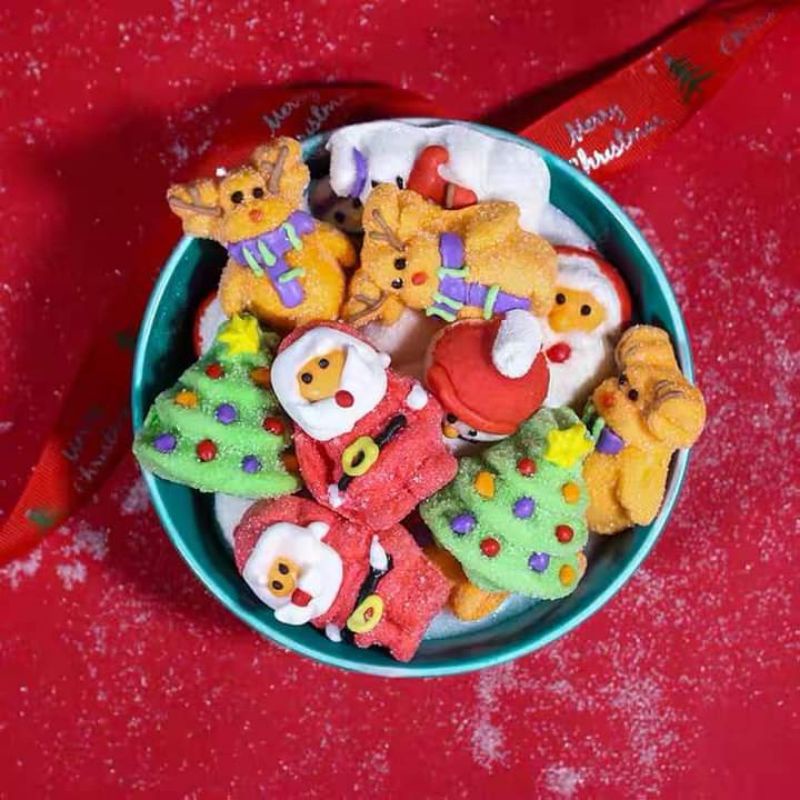 Kẹo bông đường hình noel mix các vị siêu ngon, lạ, đẹp