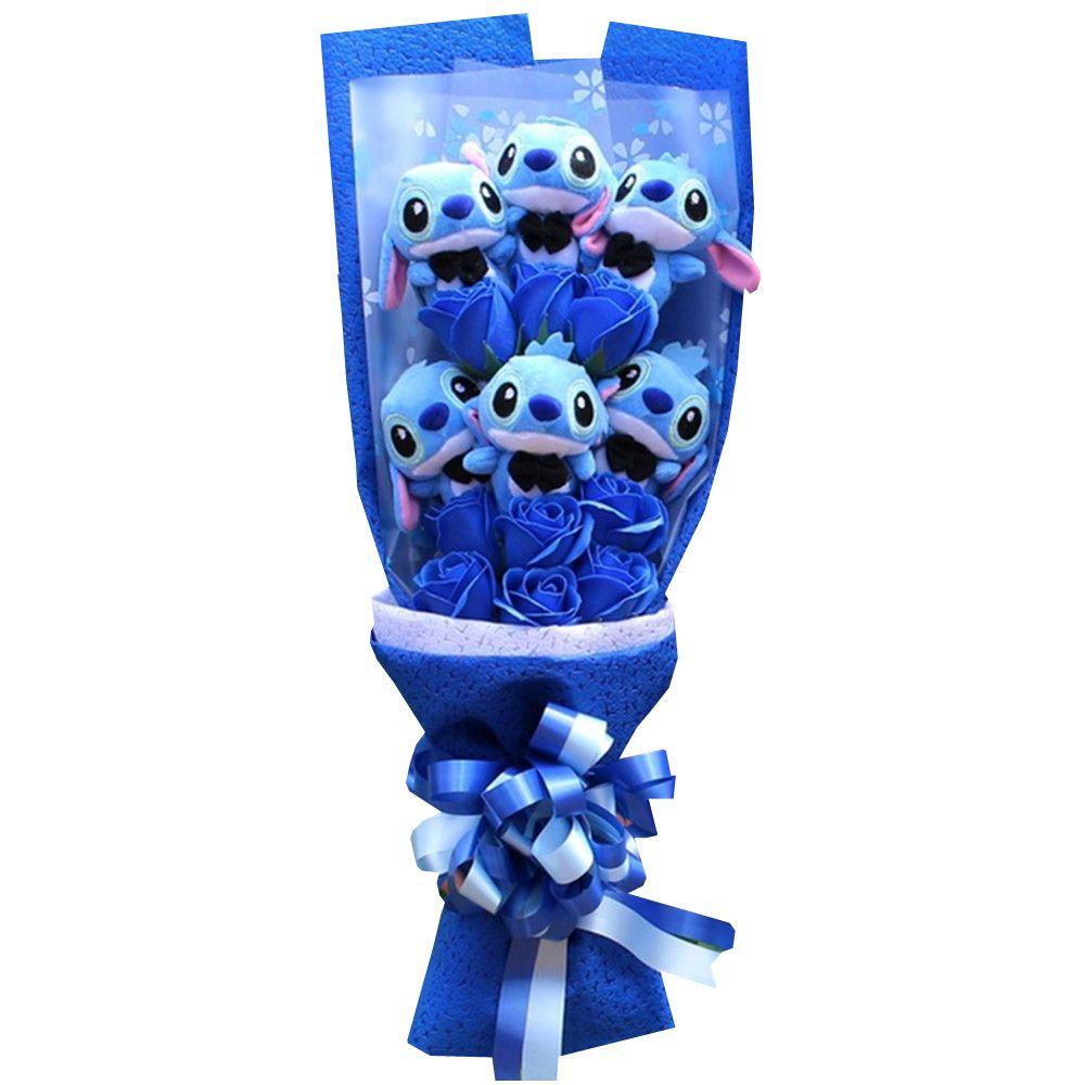 Bó Hoa Nhân Vật Hoạt Hình Stitch Nhồi Bông Dễ Thương Dùng Làm Quà Tặng Valentine / Đám Cưới