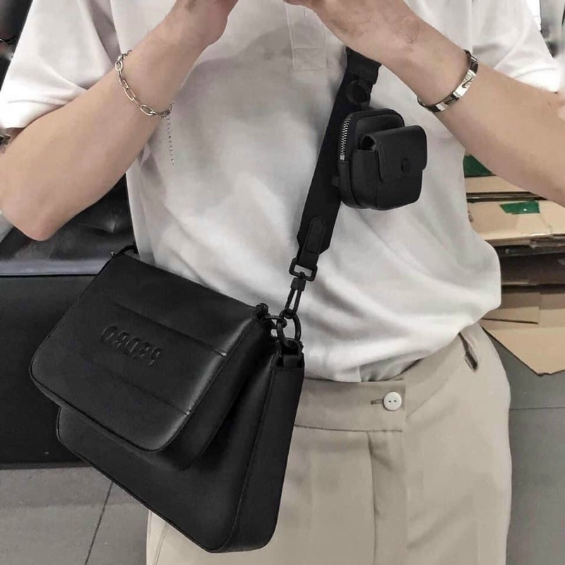Set túi đeo chéo Nam Pedro Frank sling 3in1 hàng đẹp chuẩn nét size 23