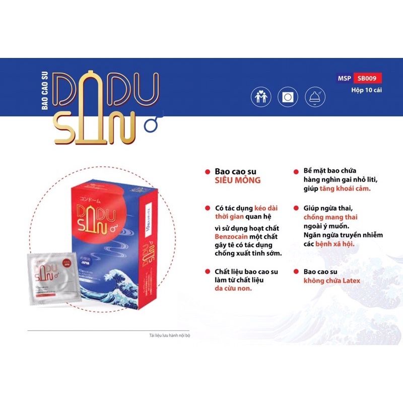 BAO CAO SU DUDU NHẬT BẢN siêu mỏng, siêu dai, siêu chân thật, gân gai kéo dài thời gian hộp 10 chiếc