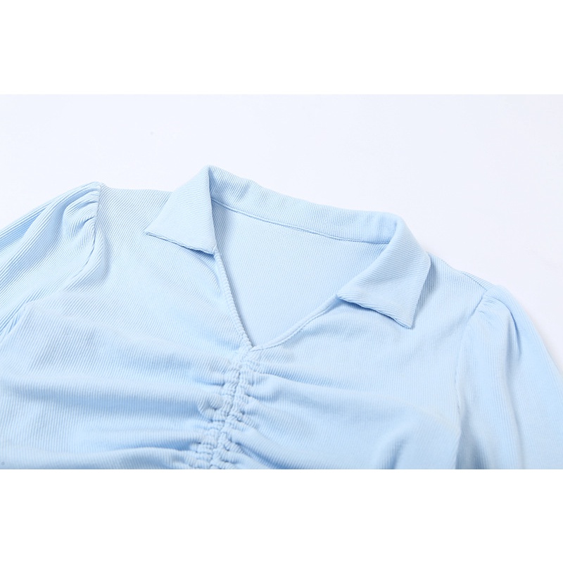 Áo Croptop Tay Dài Phối Dây Rút Thời Trang Trẻ Trung Cho Nữ