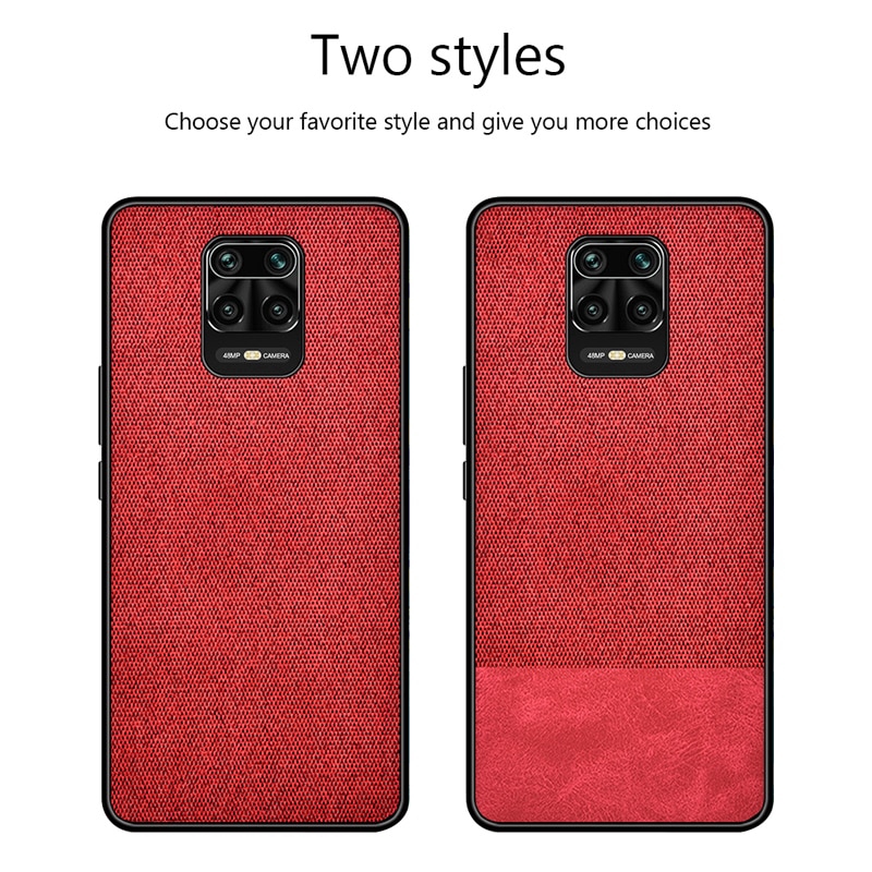 Xiaomi Redmi Note 9S Pro Case Hybrid Cloth Fabric+TPU Soft Ultra Slim Case Cover Free Shipping