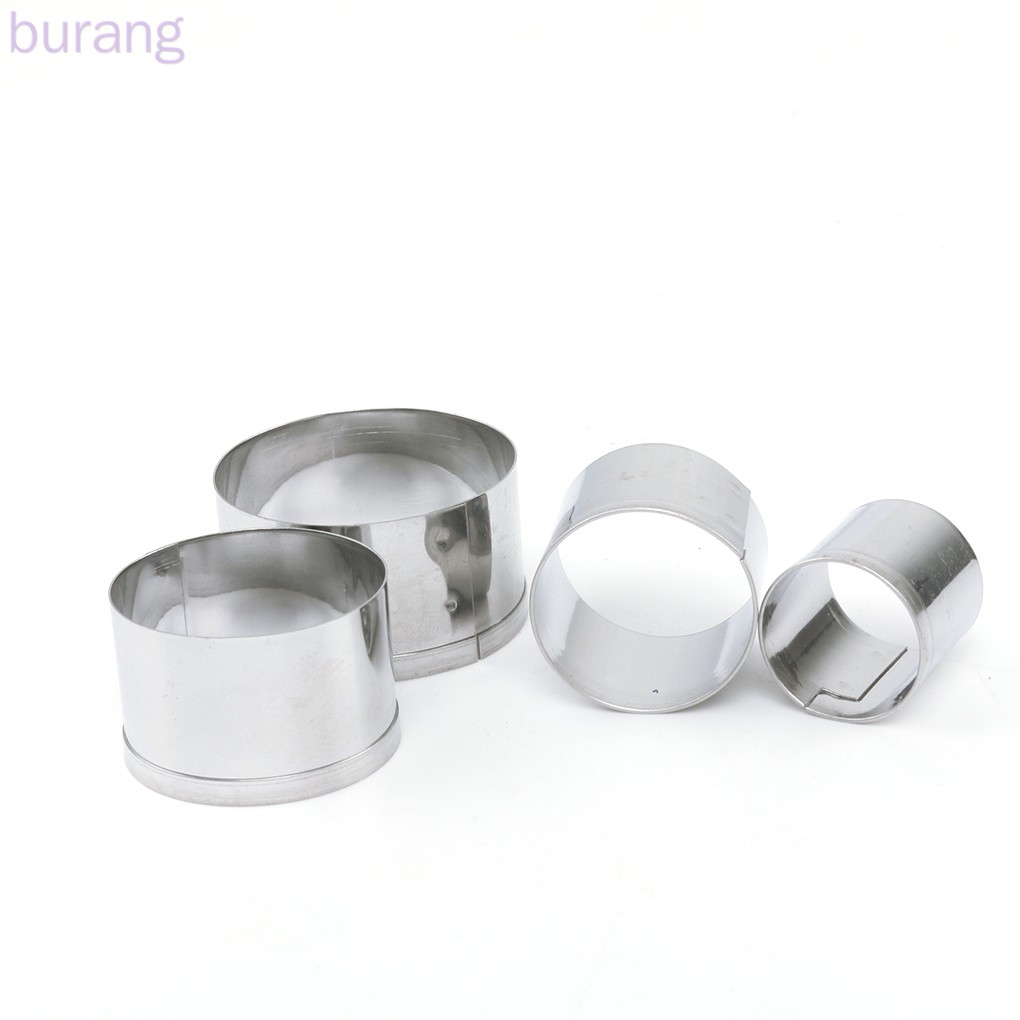 Set 4 khuôn cắt bánh quy trang trí hình tròn bằng thép không gỉ