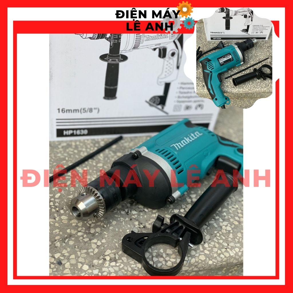 Máy khoan đục tường bê tông bắt bắn vít Makita HP1630 chính hãng đa chức năng mini giá rẻ dùng điện cầm tay
