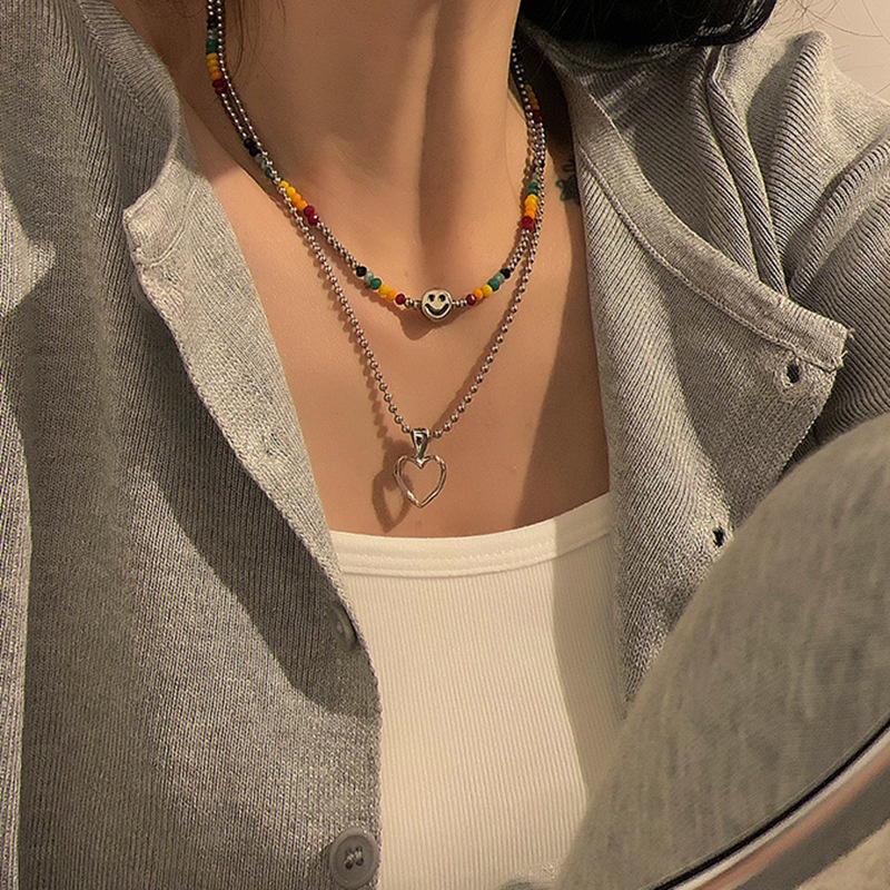 Dây Chuyền Mặt Cười Pha Lê Màu Cầu Vồng Dễ Thương 19A1619