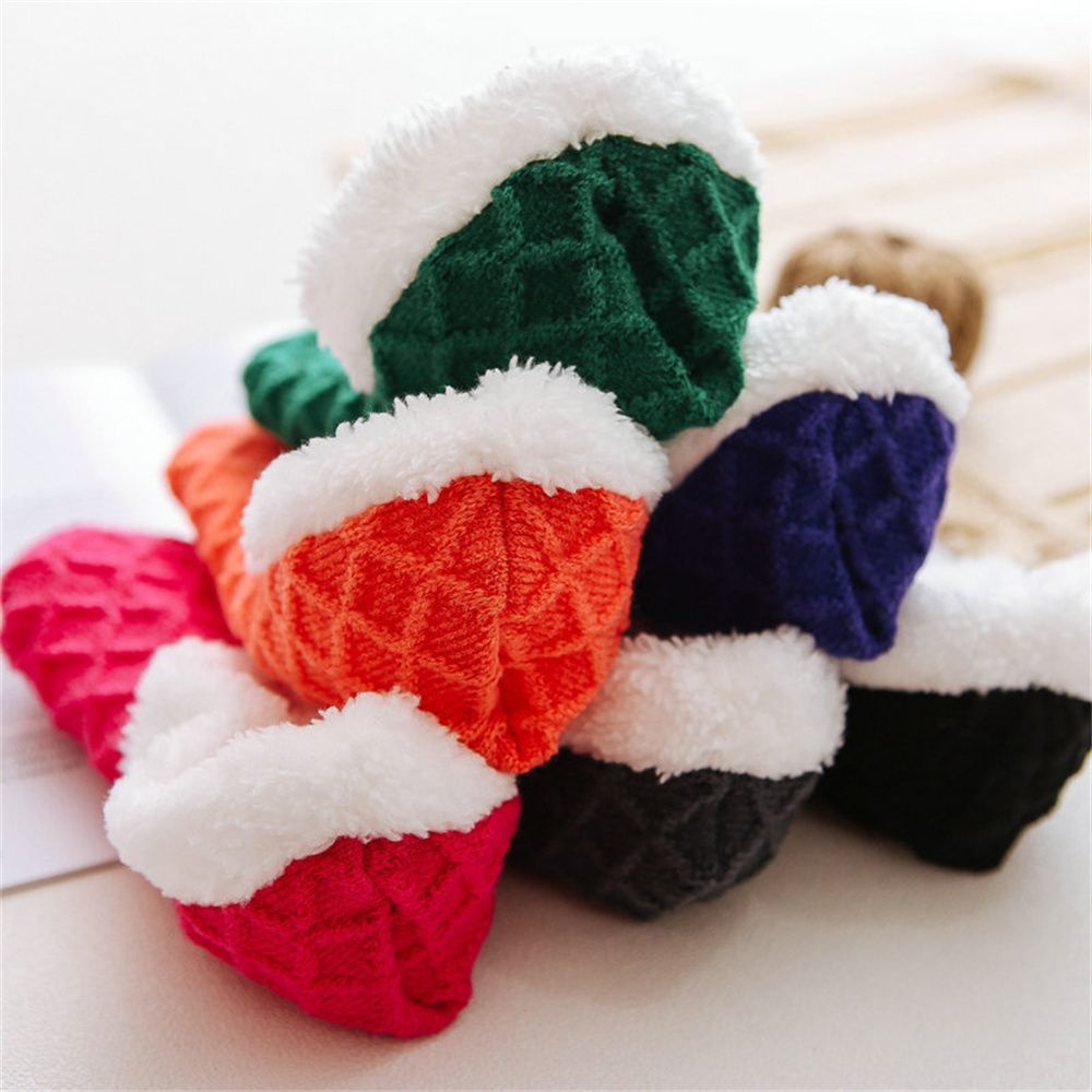 Vớ đi trong nhà bằng len lót lông cừu dày mềm chống trượt nhiều màu thời trang mùa đông cho nữ